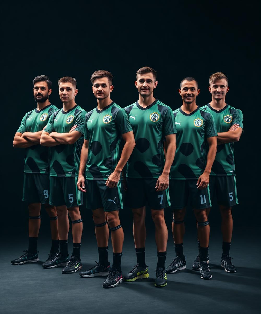 Equipo deportivo con uniformes sublimados personalizados